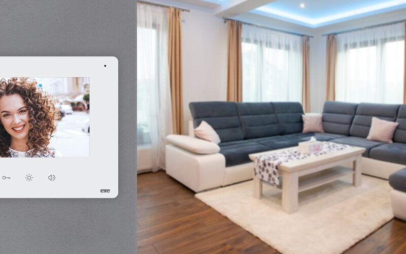 θυροτηλεοράσεις σύγχρονων κατοικιών, οθόνη υψηλής ανάλυσης. έγχρωμο monitor